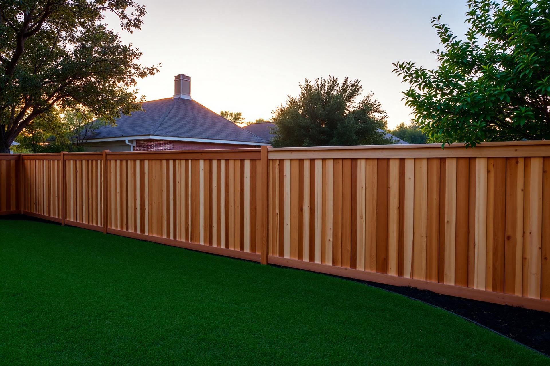 New cedar privacy fence in a Houston backyard